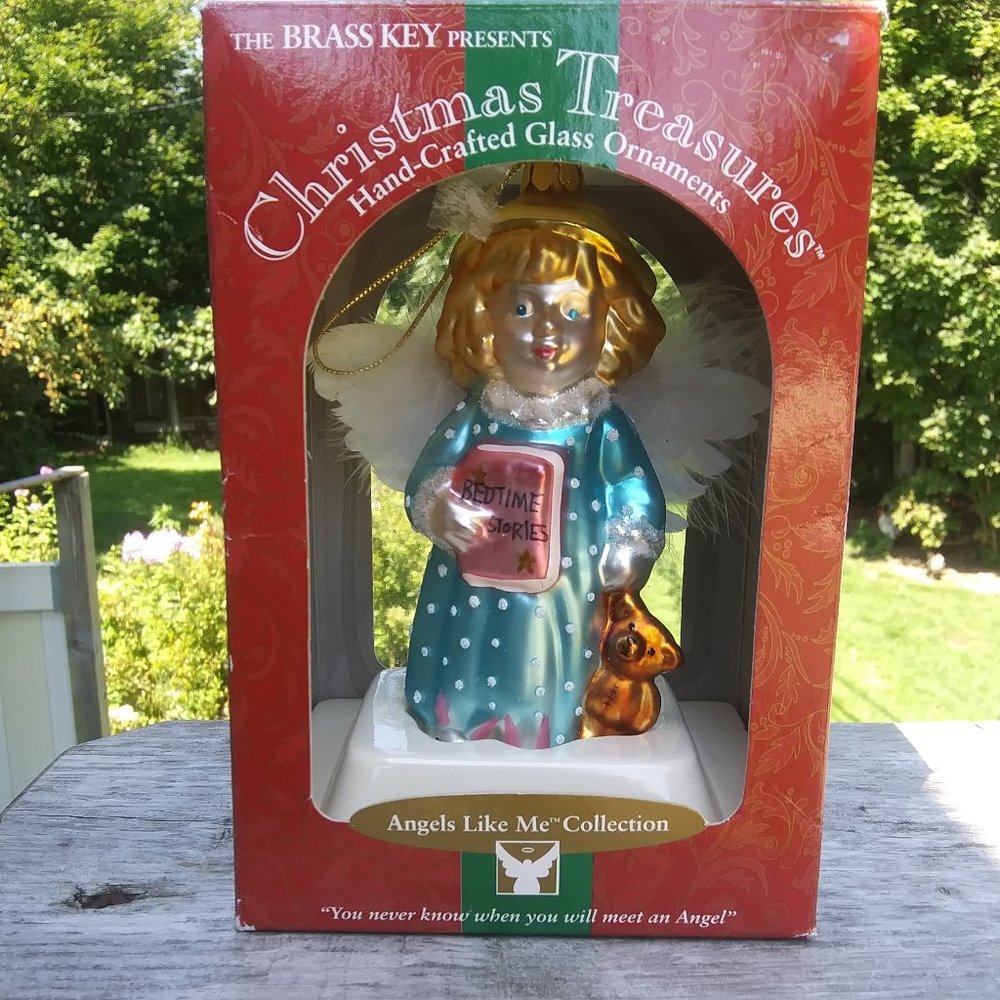 The Brass Key hand crafted glass angel ornament